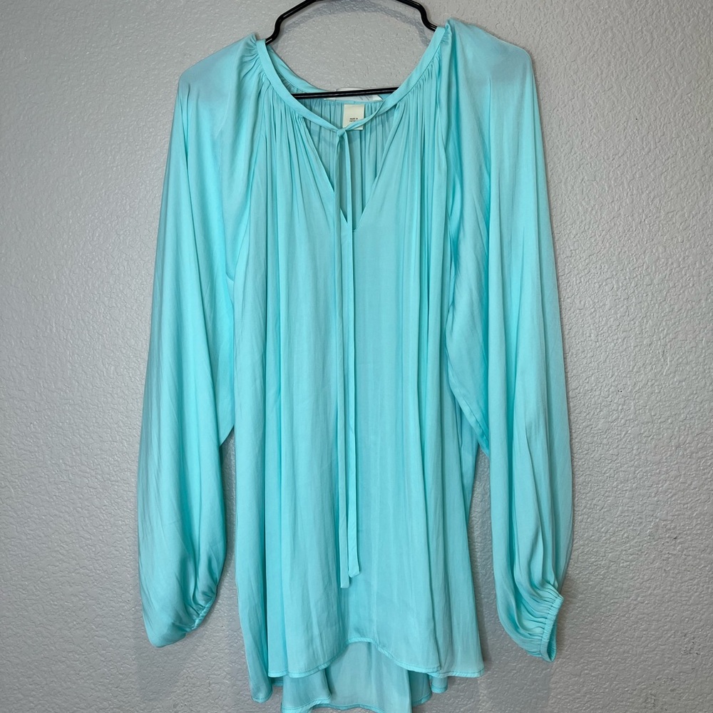 MiracleBody Paula Peasant Long Sleeve Blouse, XL